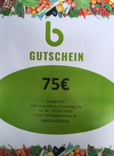 Produktfoto zu Biomitter GUTSCHEIN € 75,-