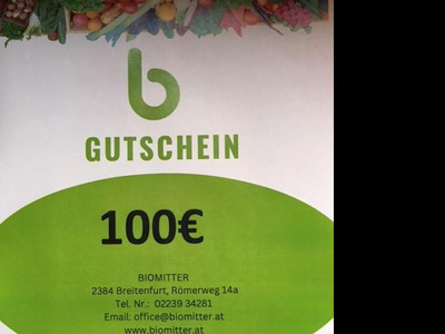 Produktfoto zu Biomitter GUTSCHEIN € 100,-